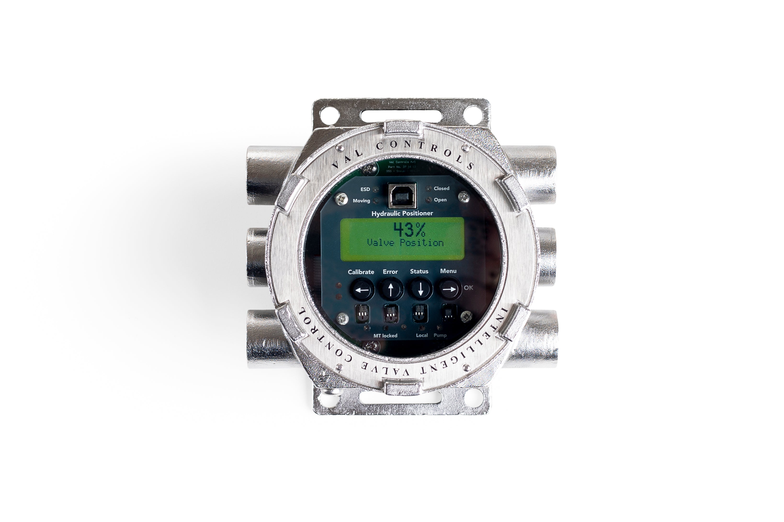 The IHP24-BF is an Intelligent Hydraulic Positioner housed in a compact SS316L enclosure, designed for use in Ex areas. The enclosure features gland holes and easily accessible mounting brackets, making installation and use straightforward.